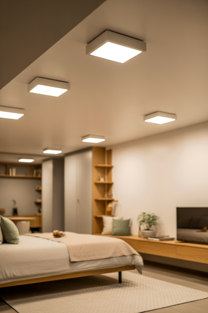 8. Use ceiling lighting that spreads evenly