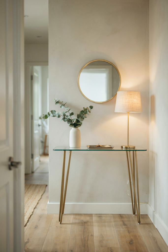 9. Small Glass Console Table