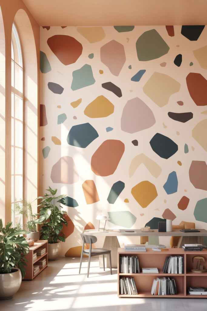 9. Terrazzo Inspired Painted Wall