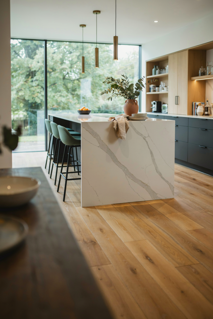 Use Waterfall Countertops for a Modern Look